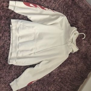 brandy melville white/flames hoodie!